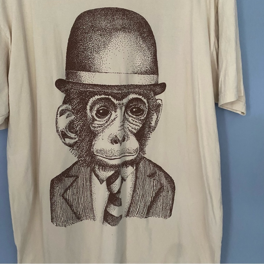Vintage Woot XL Beige Monkey Graphic Tee - Picture 2 of 5